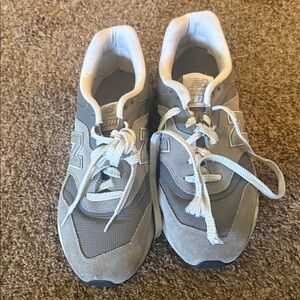 New Balance Gray Suede & Mesh Athletic Sneakers